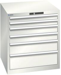 Lista műhelyfiókos szekrény, 717x725x800 mm, 4 fiók, világosszürke - manutan - 822 770 Ft