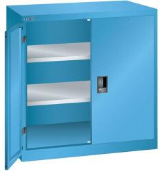 Lista műhelyszekrény polcokkal, 1000x580x1000 mm, tömör ajtók, világoskék