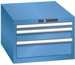 Lista műhelyfiókos szekrény, 3 fiók = 1x 50 + 1x 100 + 1x 150 mm, 564x725x383 mm, kék