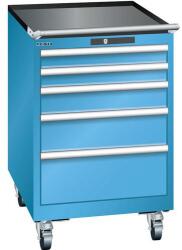 Lista mobil műhelyfiókos szekrény, 564x725x890 mm, 5 fiók, világoskék