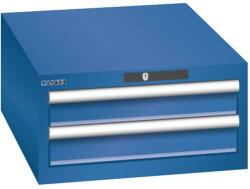 Lista műhelyfiókos szekrény, 2 fiók = 2x 100mm, 564x725x283mm, sötétkék