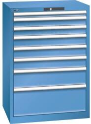 Lista műhelyfiókos szekrény, 717x572x1000 mm, 8 fiók, kék