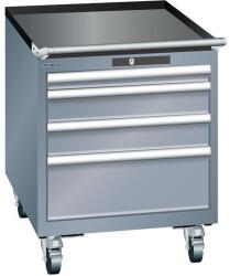 Lista mobil műhelyfiókos szekrény, 564x725x723 mm, 4 fiók, sötétszürke