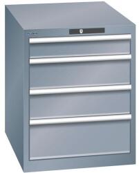 Lista műhelyfiókos szekrény, 564x725x700 mm, 4 fiók, sötétszürke