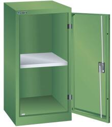 Lista műhelyszekrény polccal, 500x580x1000 mm, teherbírás 60 kg, zöld