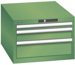 Lista műhelyfiókos szekrény, 3 fiók = 1x 50 + 1x 100 + 1x 150 mm, 564x725x383 mm, zöld