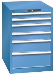 Lista műhelyfiókos szekrény, 564x725x800 mm, 6 fiók, kék