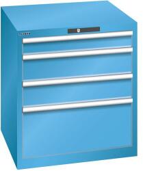 Lista műhelyfiókos szekrény, 717x725x800 mm, 4 fiók, világoskék - manutan - 622 643 Ft