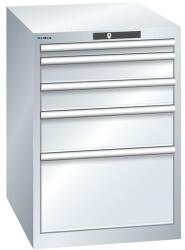 Lista műhelyfiókos szekrény, 564x725x800 mm, 5 fiók, szürke