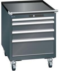 Lista mobil műhelyfiókos szekrény, 564x725x723 mm, 4 fiók, fekete