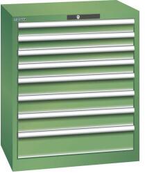 Lista műhelyfiókos szekrény, 717x572x850 mm, 8 fiók, zöld