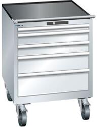 Lista mobil műhelyfiókos szekrény, 717x725x962 mm, 5 fiók, szürke