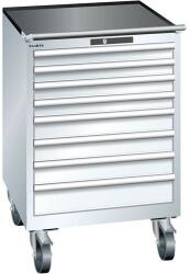 Lista mobil műhelyfiókos szekrény, 717x725x1112 mm, 7 fiók, fehér - manutan - 1 157 376 Ft