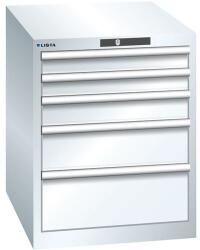 Lista Műhelyfiókos szekrény LISTA, 564x725x700 mm, 5 fiók, fehér
