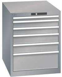 Lista műhelyfiókos szekrény, 564x725x700 mm, 6 fiók, szürke/ezüst - manutan - 662 826 Ft