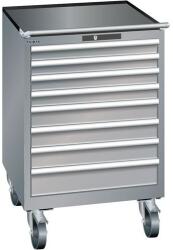 Lista mobil műhelyfiókos szekrény, 717x725x1112 mm, 7 fiók, szürke/ezüst - manutan - 1 146 340 Ft