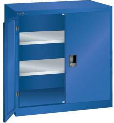 Lista műhelyszekrény polcokkal, 1000x580x1000 mm, tömör ajtó, fluoreszkáló kék
