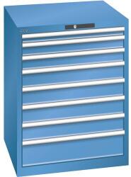 Lista műhelyfiókos szekrény, 717x725x850 mm, 8 fiók, kék