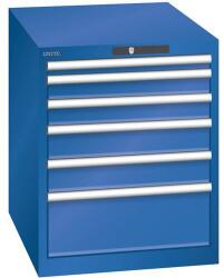 Lista műhelyfiókos szekrény, 564x725x700 mm, 6 fiók, rikítókék