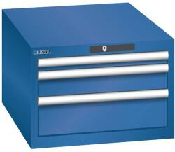 Lista műhelyfiókos szekrény, 3 fiók = 1x 50 + 1x 100 + 1x 150 mm, 564x725x383 mm, sötétkék