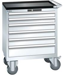 Lista mobil műhelyfiókos szekrény, 6 fiók = 717x572x962 mm, fehér