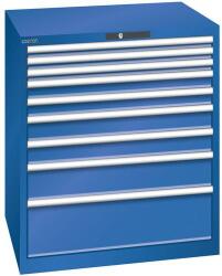 Lista műhelyfiókos szekrény, 870x725x1000 mm, 9 fiók, fiók teherbírás 200 kg, rikítókék