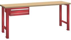 Lista Műhely munkapad LISTA, 1500x750x890 mm, 1 fiók, teherbírás 600 kg, piros