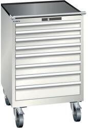 Lista mobil műhelyfiókos szekrény, 717x725x1112 mm, 7 fiók, világosszürke - manutan - 1 269 987 Ft