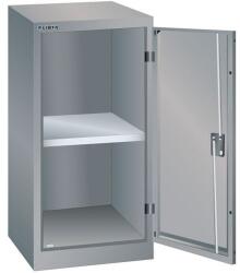 Lista műhelyszekrény polccal, 500x580x1000mm, teherbírás 60kg, szürke/ezüst