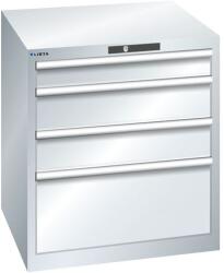 Lista műhelyfiókos szekrény, 717x725x800 mm, 4 fiók, szürke - manutan - 622 643 Ft