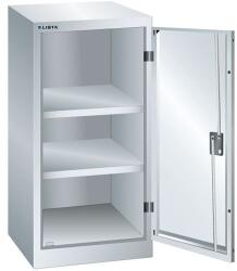 Lista műhelyszekrény polcokkal, 500x500x1000 mm, 2 polc, szürke