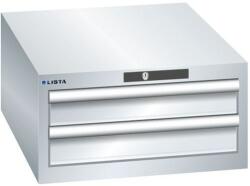 Lista műhelyfiókos szekrény, 2 fiók = 2x 100mm, 564x725x283mm, szürke