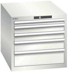 Lista műhelyfiókos szekrény, 564x725x533 mm, 5 fiók, világosszürke