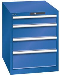 Lista műhelyfiókos szekrény, 564x725x700 mm, 4 fiók, rikítókék