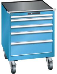 Lista mobil műhelyfiókos szekrény, 717x725x962 mm, 5 fiók, világoskék