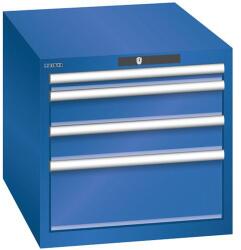 Lista műhelyfiókos szekrény, 564x725x533 mm, 4 fiók, fluoreszkáló kék