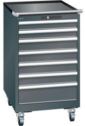 Lista Mobil műhelyfiókos szekrény LISTA, 7 fiók = 2x75 + 4x100 + 1x150mm, 564x725x990mm, fekete