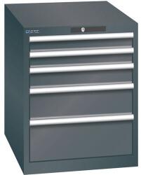 Lista Műhelyfiókos szekrény LISTA, 564x725x700 mm, 5 fiók, fekete