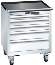 Lista mobil műhelyfiókos szekrény, 411x725x723 mm, 5 fiók, fehér