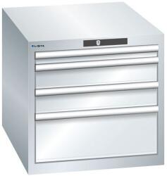 Lista műhelyfiókos szekrény, 564x725x533 mm, 4 fiók, szürke