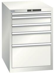 Lista Műhelyfiókos szekrény LISTA, 564x725x800 mm, 5 fiók, világosszürke