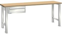 Lista Műhely munkapad LISTA, 1500x750x890 mm, 1 fiók, teherbírás 600 kg, világosszürke