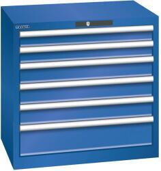 Lista műhelyfiókos szekrény, 717x572x700 mm, 6 fiók, rikítókék