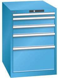 Lista Műhelyfiókos szekrény LISTA, 564x725x800 mm, 5 fiók, világoskék - manutan - 570 205 Ft
