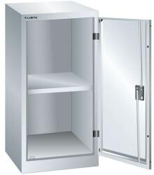 Lista műhelyszekrény polcokkal, 500x500x1000 mm, 1 polc, szürke