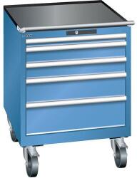 Lista mobil műhelyfiókos szekrény, 717x725x962 mm, 5 fiók, kék