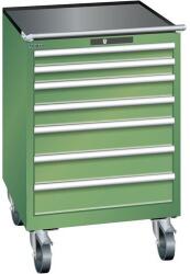 Lista mobil műhelyfiókos szekrény, 717x725x1112 mm, 7 fiók, zöld - manutan - 1 087 539 Ft