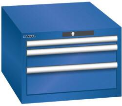 Lista műhelyfiókos szekrény, 3 fiók = 1x 50 + 1x 100 + 1x 150 mm, 564x725x383 mm, rikító kék