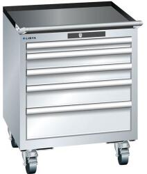 Lista mobil műhelyfiókos szekrény, 411x725x723 mm, 4 fiók, szürke - manutan - 676 300 Ft