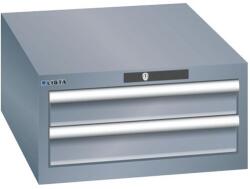 Lista műhelyfiókos szekrény, 2 fiók = 2x 100mm, 564x725x283mm, sötétszürke